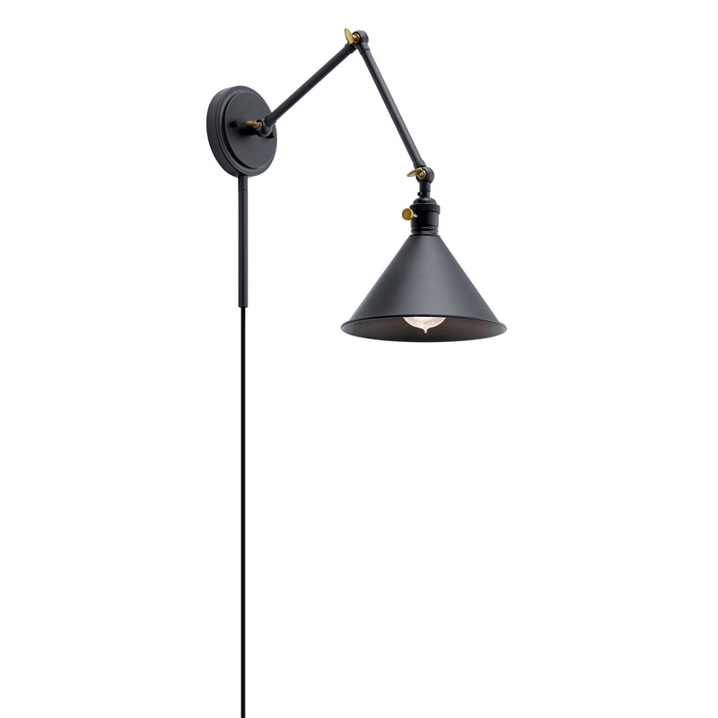 Kichler 43115BK One Light Wall Sconce, Black