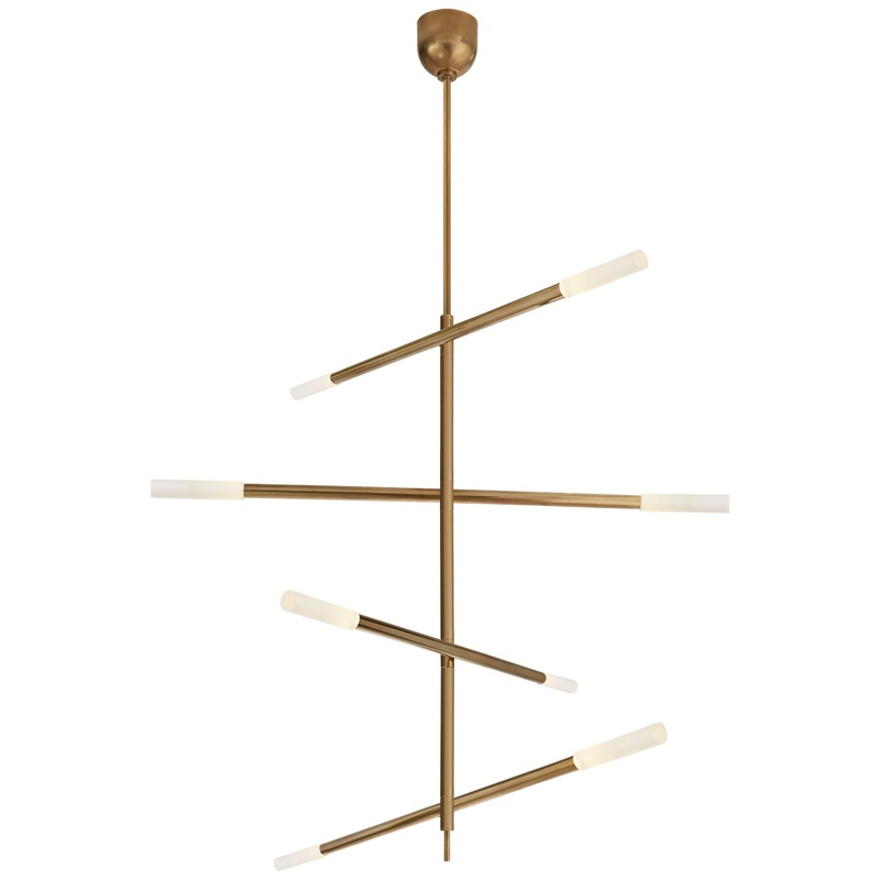 LED Chandelier from the Rousseau Collection in Antique-Burnished Brass Finish by Visual Comfort Signature