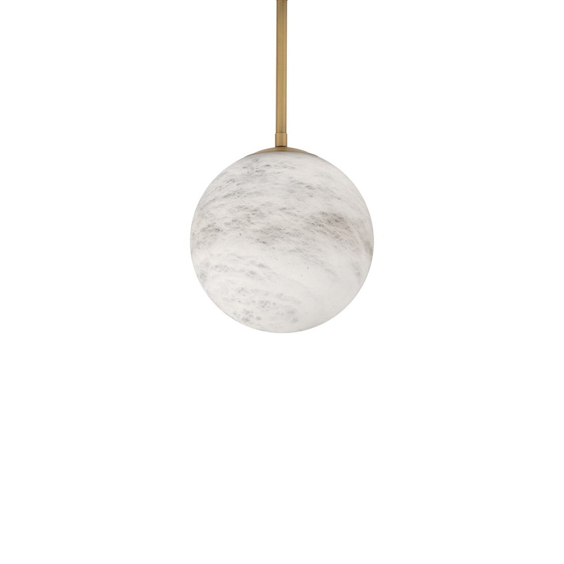 LED Mini Pendant from the Pisces Collection in Aged Brass Finish by Modern Forms