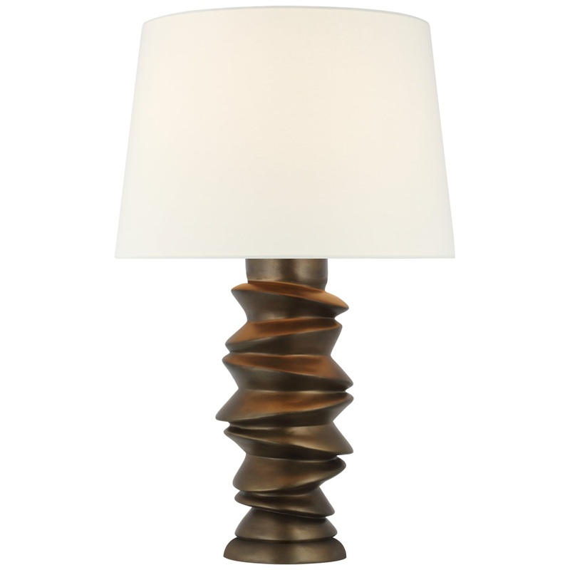 LED Table Lamp from the Karissa Collection in Antique Bronze Leaf Finish by Visual Comfort Signature