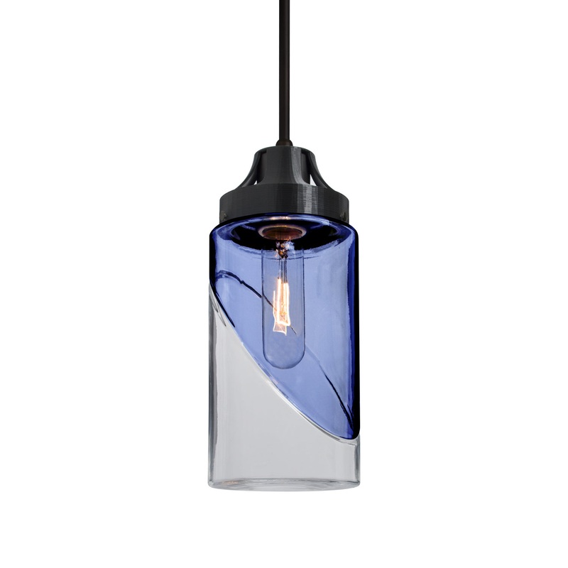 One Light Pendant from the Blink Collection in Black Finish by Besa
