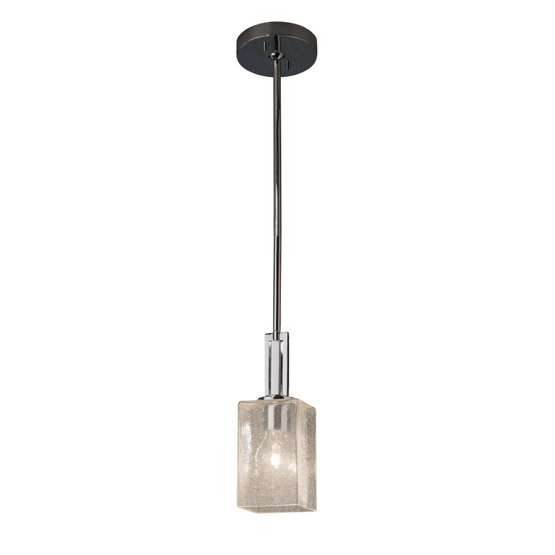 One Light Pendant from the Fusion Collection in Polished Chrome Finish by Justice Designs