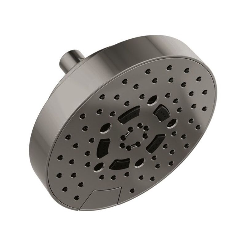 Showerhead Universal Showering 5 Function Brilliance Black Onyx 7 Inch 1.75 Gallons per Minute H2Okinetic Linear Round Includes H2Okinetic Rinsing Shampoo Full Full & Shampoo & Massage Spray