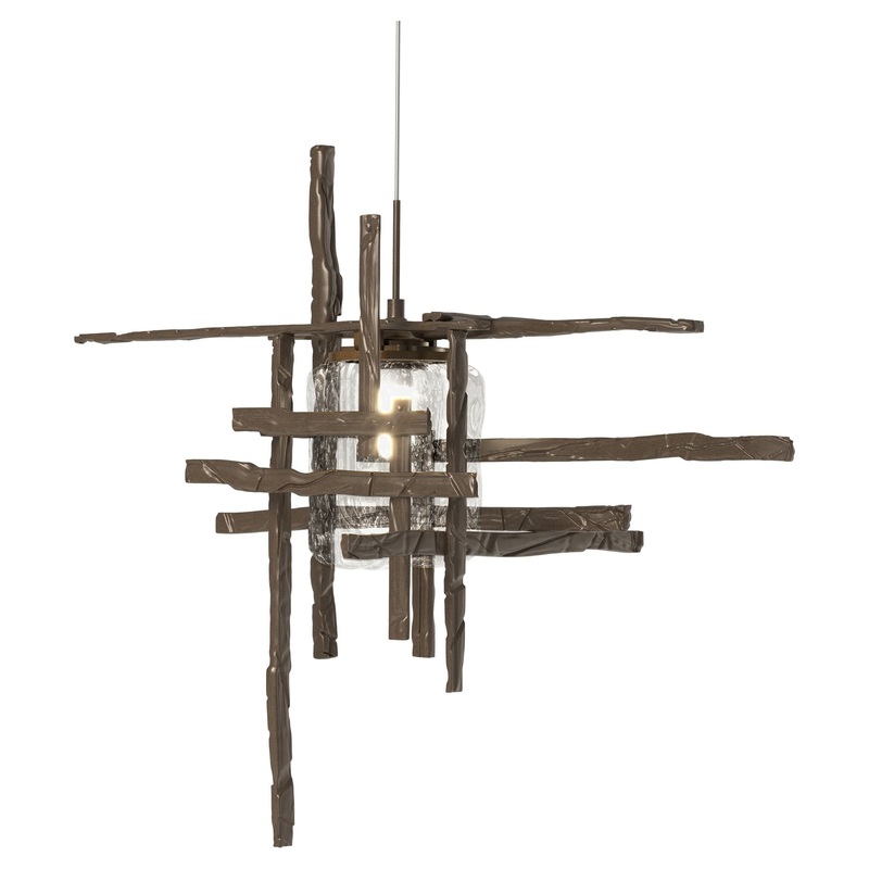 Tura Seeded Glass Low Voltage Mini Pendant Bronze