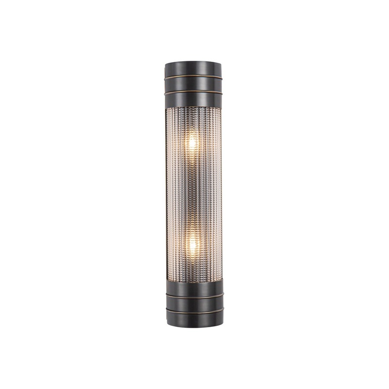 Two Light Vanity from the Willard Collection in Urban Bronze/Clear Prismatic Glass Finish by Alora