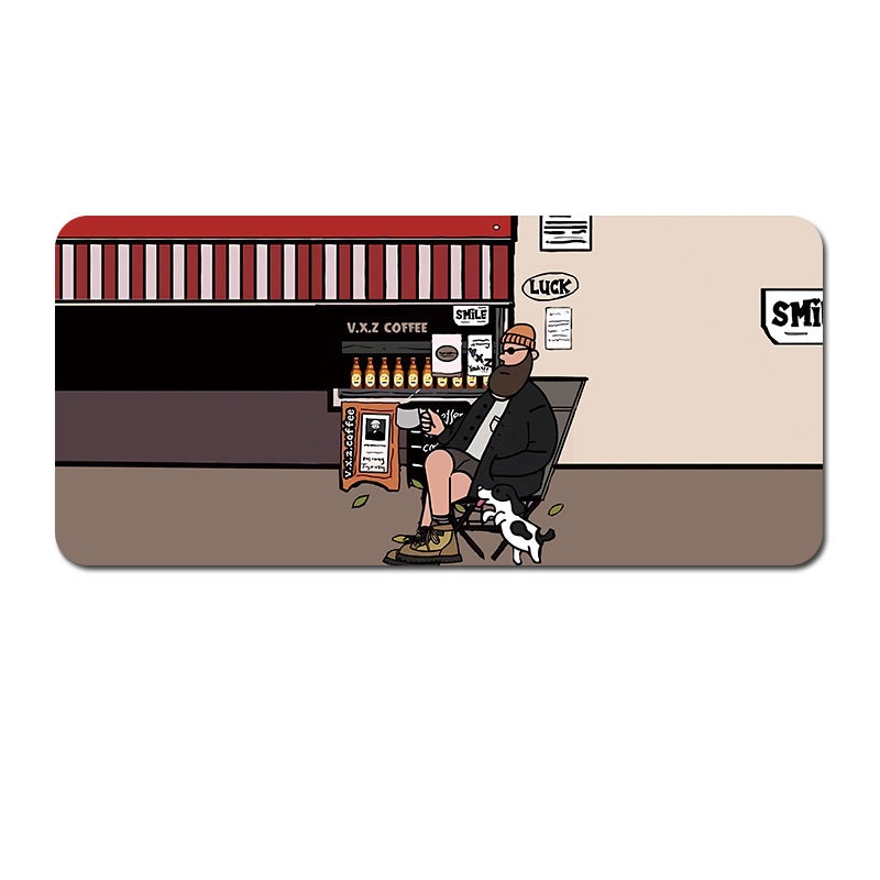 (80x30x0.4cm) Computer Desk Mat – Big Beard Uncle Series, Smooth Gaming Surface – Style 6