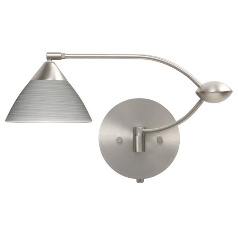 Besa 1WU-1743TN-SN Domi One Light Swing Arm Wall Sconce Satin Nickel (Discontinued)