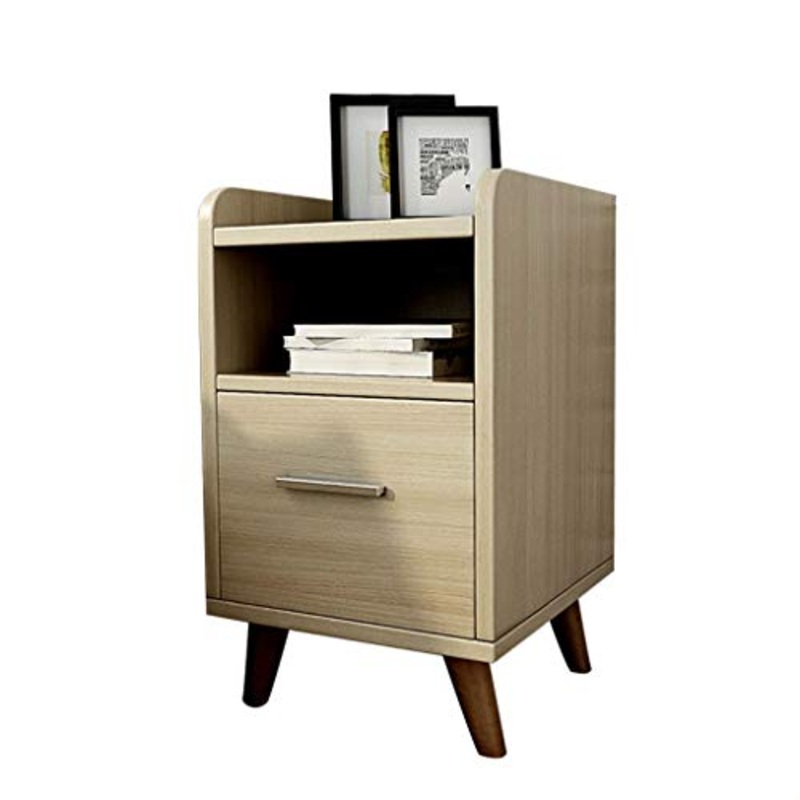 Comodino Moderno Semplice, Mini Armadio in Stile Nordico Armadietto di stoccaggio Spaziale Divano di stoccaggio Laterale Armadio carico 300 kg-61x38x42 cm FANJIANI