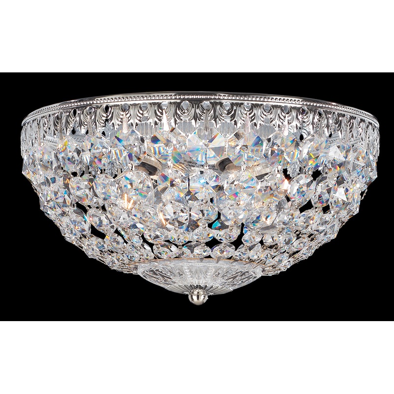 Four Light Flush Mount from the Petit Crystal Collection by Schonbek Gold Clear Heritage Crystal