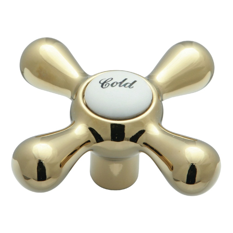 KSH213PBC Cold Metal Cross Handle, Polished Brass