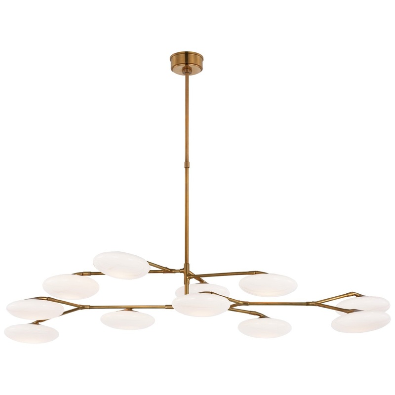 LED Chandelier from the Brindille Collection in Soft Brass Finish by Visual Comfort Signature
