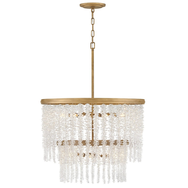 LED Chandelier from the Rubina Collection in Burnished Gold Finish by Fredrick Ramond