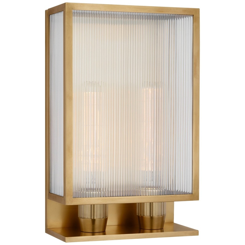 LED Outdoor Wall Sconce from the York Collection in Soft Brass Finish by Visual Comfort Signature