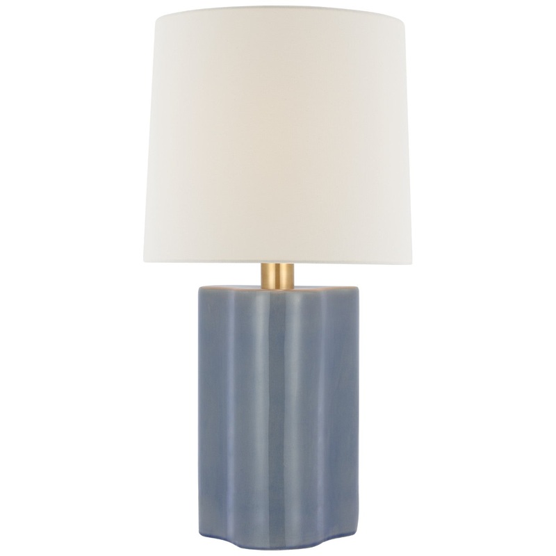 LED Table Lamp from the Lakepoint Collection in Polar Blue Crackle Finish by Visual Comfort Signature