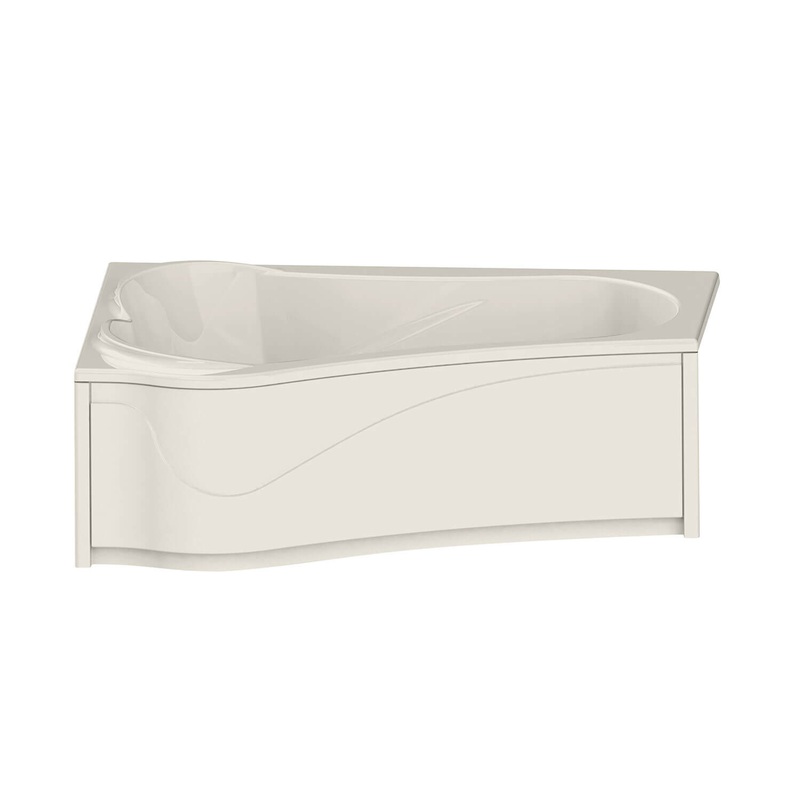 MAAX 105728-L-091-007 Murmur 6043 ASY Acrylic Drop-in Left-Hand Drain 10 Microjets Bathtub in Biscuit