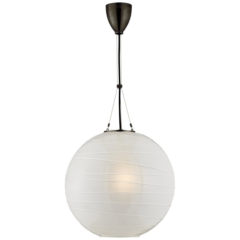 One Light Pendant from the Hailey Collection in Gun Metal Finish by Visual Comfort Signature