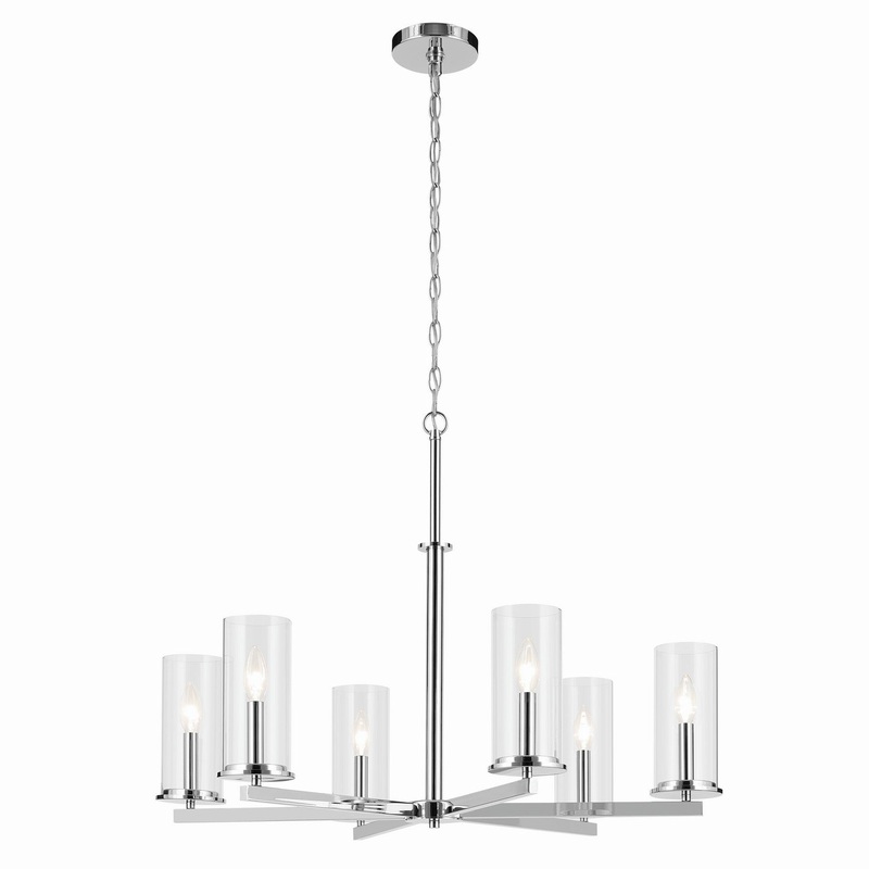 Six Light Chandelier from the Crosby Collection in Chrome Finish by Kichler