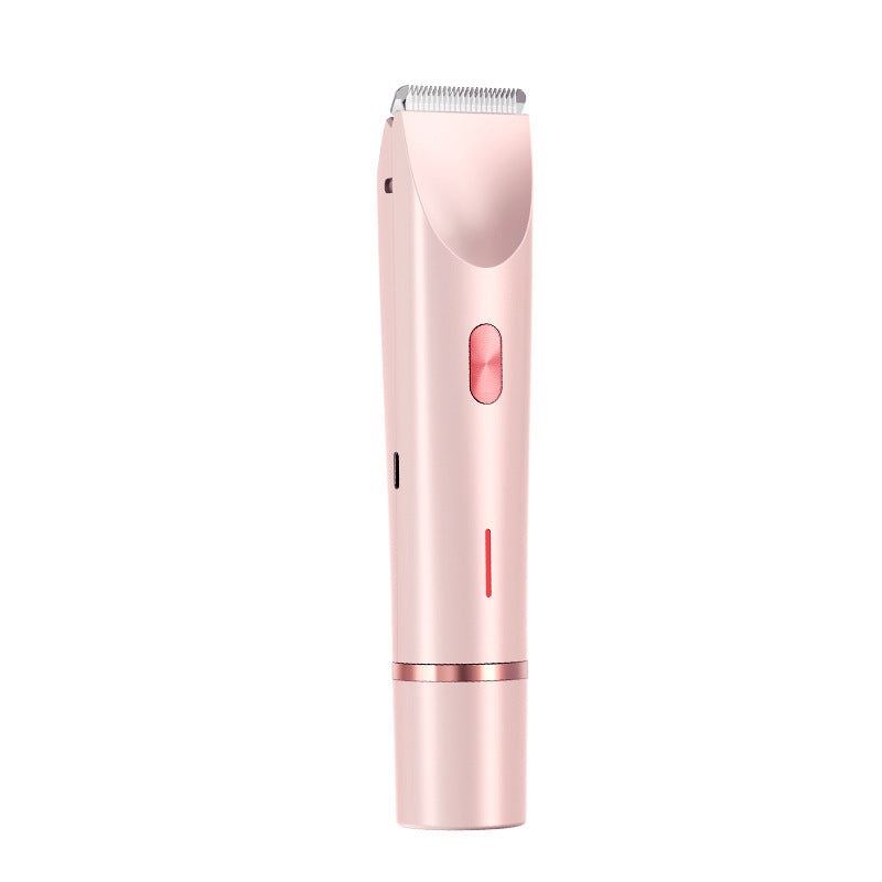 2-in-1 Ladies Electric Shaver & Trimmer – IPX7 Waterproof, USB-C Rechargeable, Dual Head Design(pink)