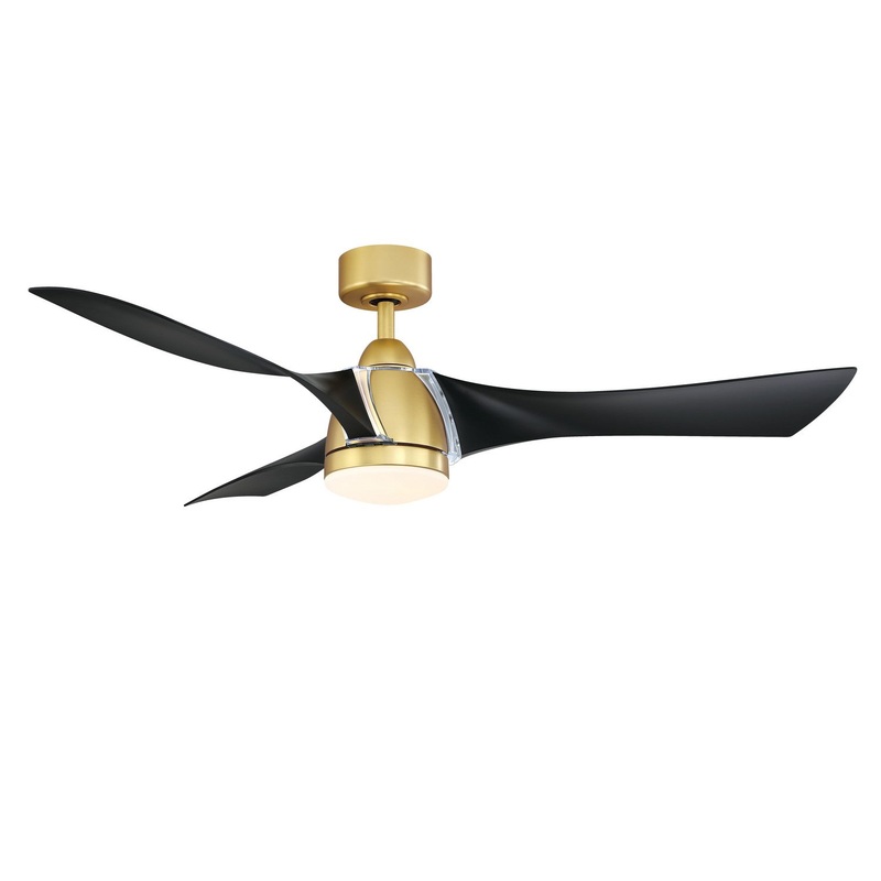 56″Ceiling Fan from the Klear Collection in Brushed Satin Brass Finish by Fanimation