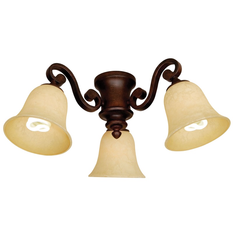 Craftmade LK35-OB-LED 3 Light Fitter and Glass LED Fan Light Kit Oiled Bronze (Discontinued)
