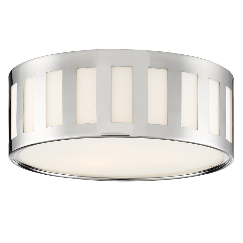 Crystorama KEN-2203-PN Kendal Three Light Flush Mount Polished Nickel