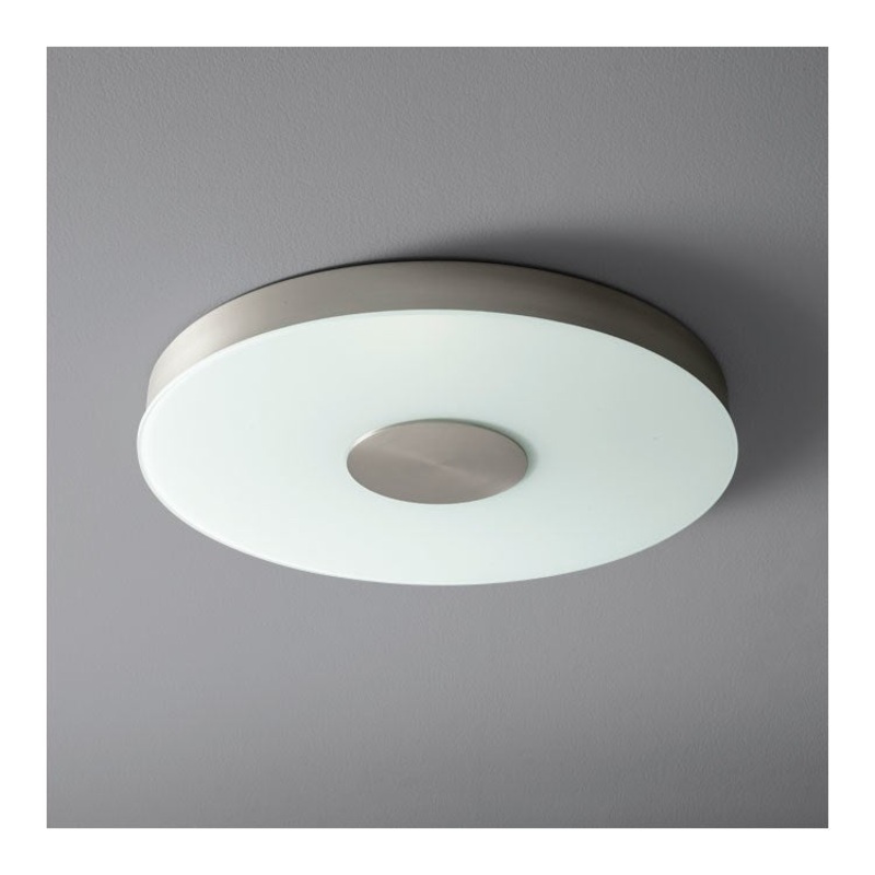 Dione Single-Light 21″ Flush Mount Ceiling Fixture – Satin Nickel