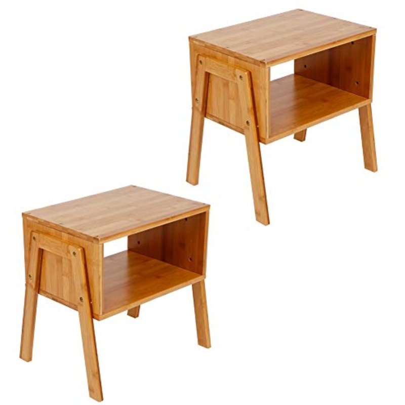 Dsrgwe Comodini 2pcs Tavolo da Comodino Impilabile Tavolo da Comodino Night Stand Storage Armadio per La Decorazione della Camera da Letto