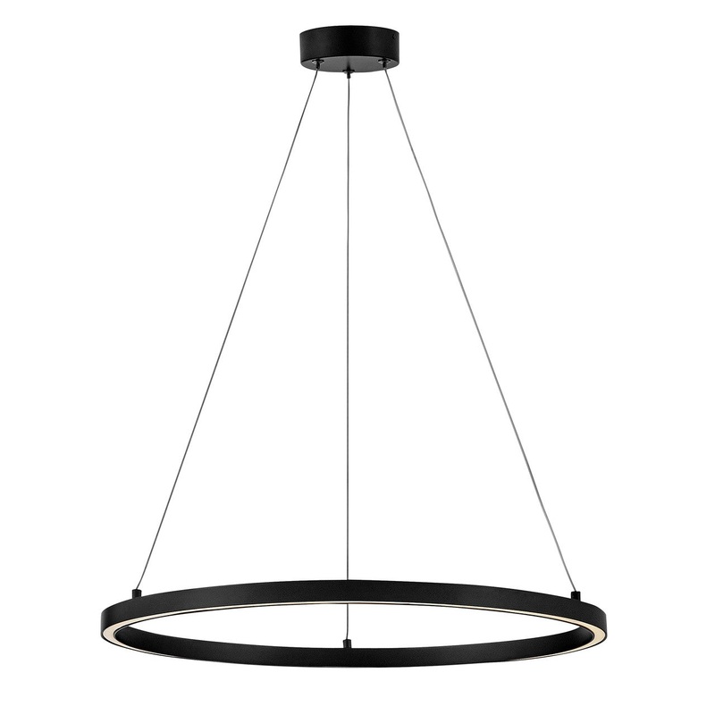 LED Chandelier from the Kenna Collection in Black Finish by Lark
