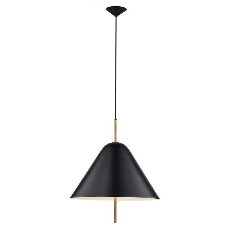 LED Pendant from the Spin Collection in Satin Brass Finish by Stone Lighting