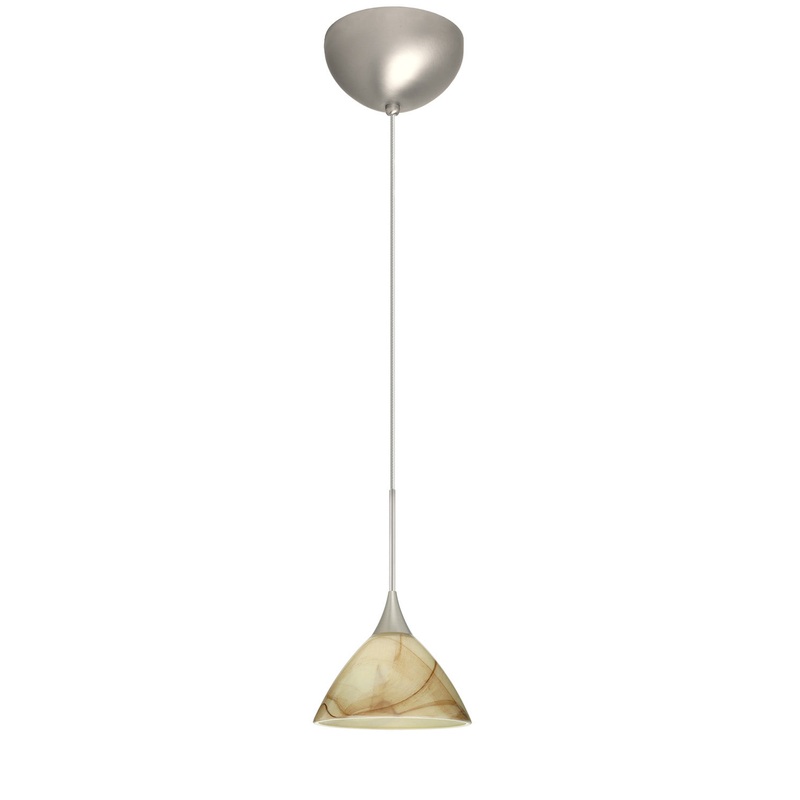 One Light Pendant from the Domi Collection in Satin Nickel Finish by Besa
