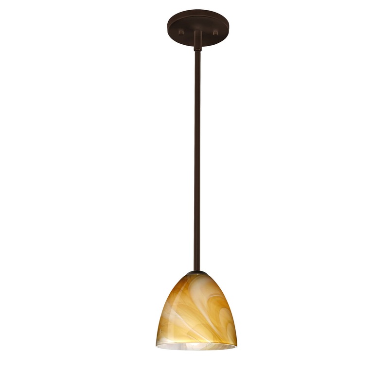 One Light Pendant from the Vila Collection in Bronze Finish by Besa