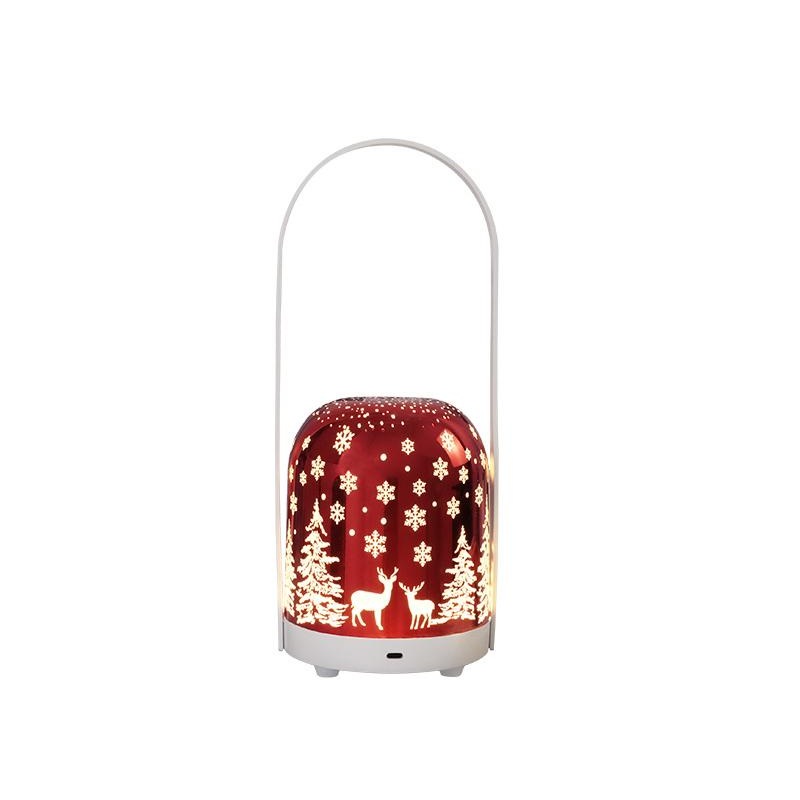 Portable Christmas LED Lantern – Dimmable, 3 Color Temps, 5200mAh Battery & Memory Function(red)