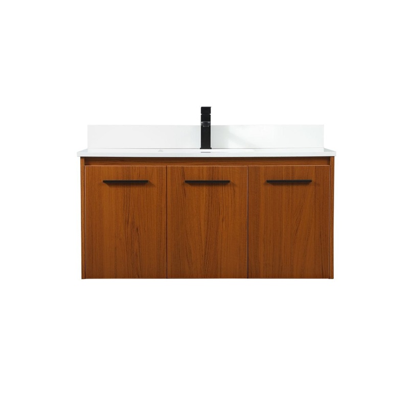 Single Bathroom Vanity from the Penn Collection in Teak Finish by Elegant Lighting