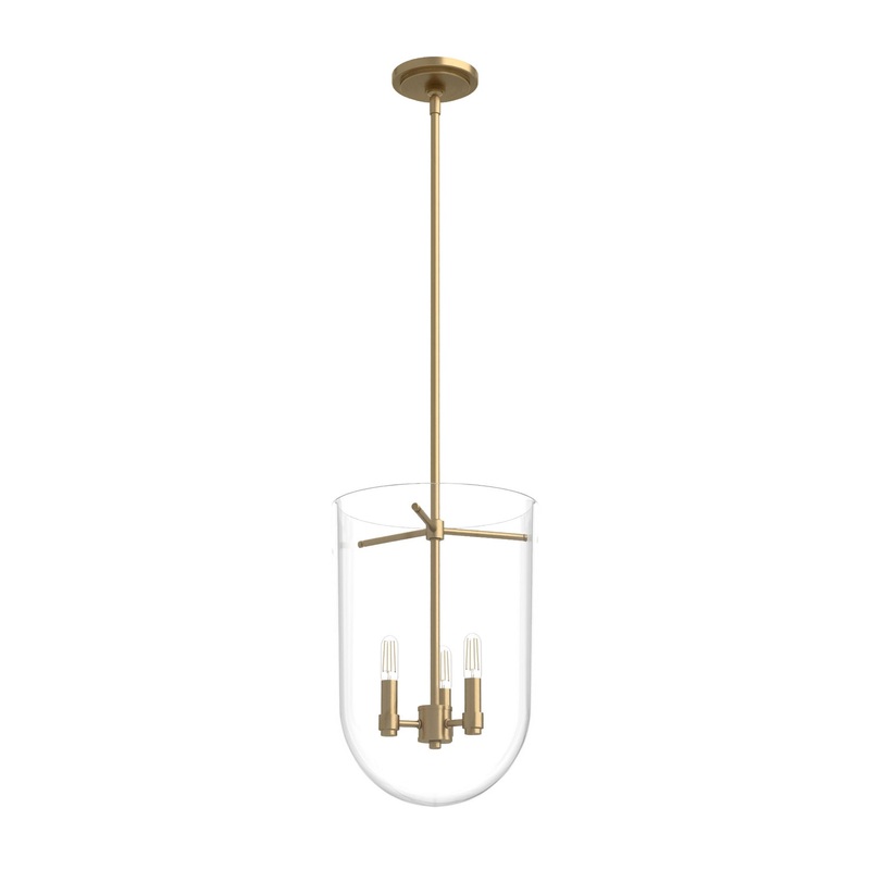 Three Light Pendant from the Sacha Collection in Alturas Gold Finish by Hunter