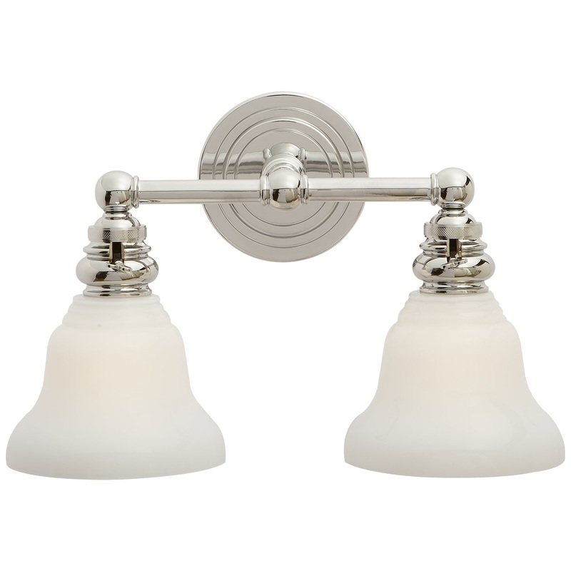 Two Light Wall Sconce from the Boston Collection in Polished Nickel Finish by Visual Comfort Signature