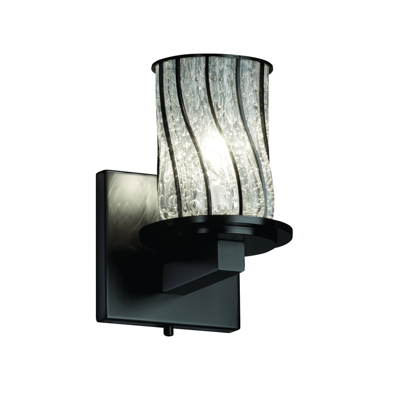 Wall Sconce from the Wire Glass Collection in Matte Black Finish by Justice Designs