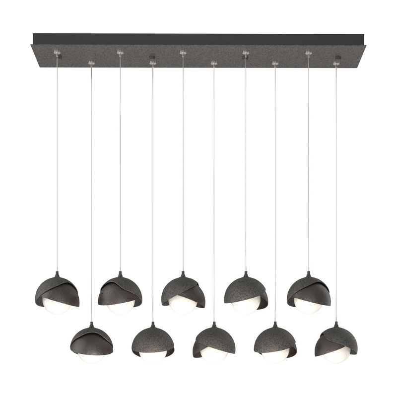Brooklyn 10-Light Double Shade Pendant Natural Iron Oil Rubbed Bronze