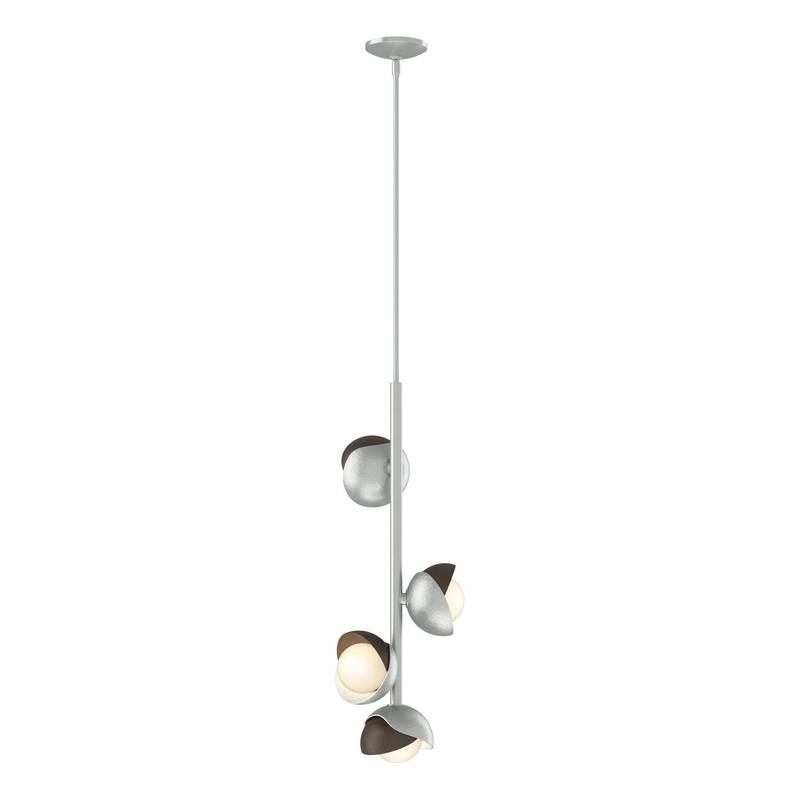 Brooklyn 4-Light Double Shade Vertical Pendant Vintage Platinum Bronze