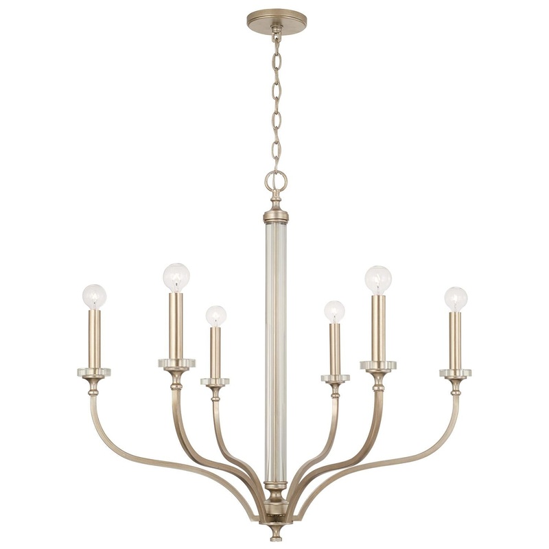 Capital Lighting 444861BS Breigh 6 Light Chandelier Brushed Champagne