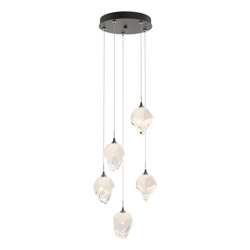Chrysalis 5-Light Small Crystal Pendant Dark Smoke White Crystal (WP)