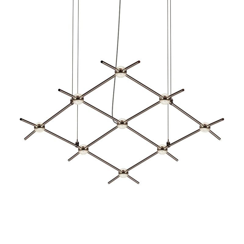 Constellation Aquarius Minor Espresso Black with Clear Faceted Acrylic 2700K 10′ Adjustable Cord/Cable