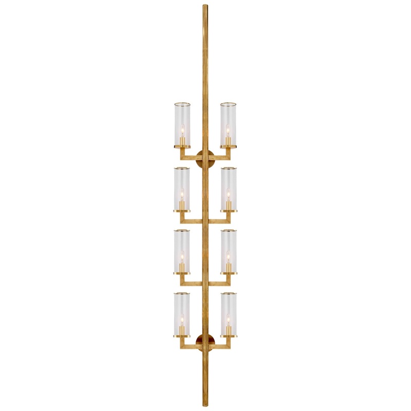 Eight Light Wall Sconce from the Liaison Collection in Antique-Burnished Brass Finish by Visual Comfort Signature