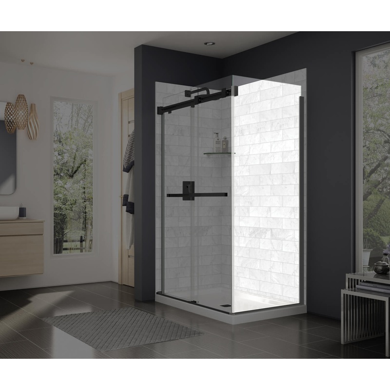 MAAX 137310-900-340-000 Duel and Inverto Return Panel for 32 in. Base with Clear glass in Matte Black
