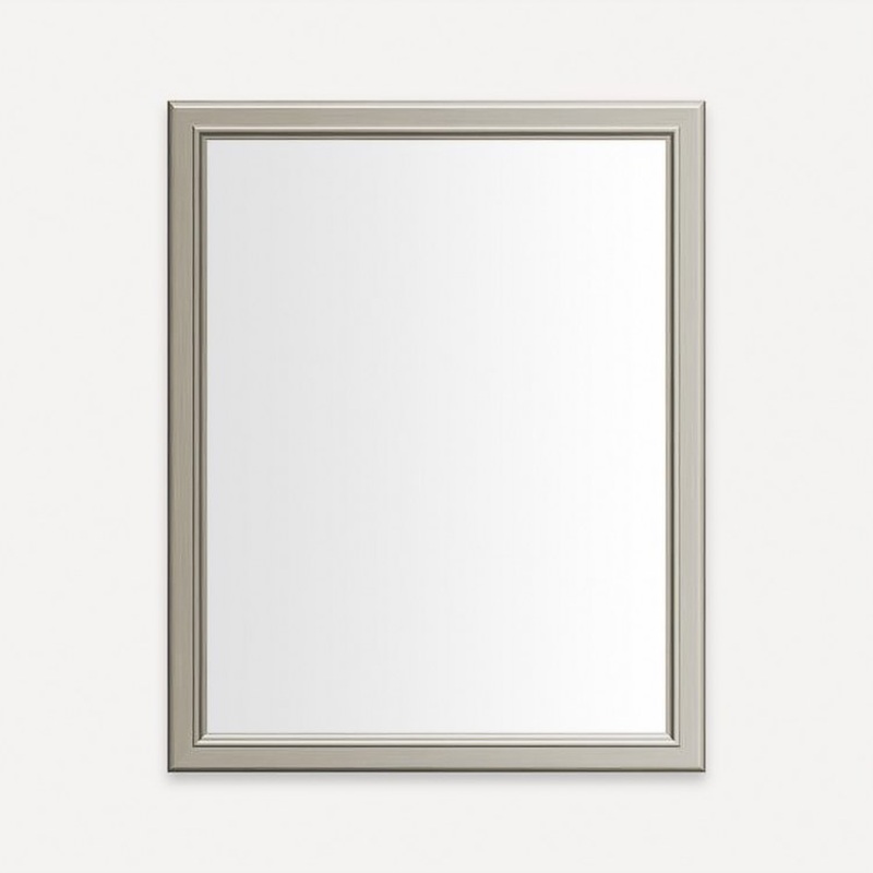 Medicine Cabinet Main Line 24W x 30H Inch 1 Doors Framed Mirror Nickel Flat Top Reversible Bryn Mawr Frame Slow Close Hinges