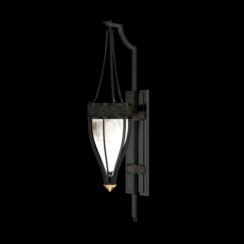Mirage 32.5″H Sconce Black Iron/Brass/Black Knight