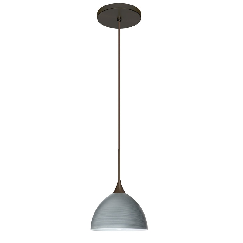 One Light Pendant from the Brella Collection in Bronze Finish by Besa