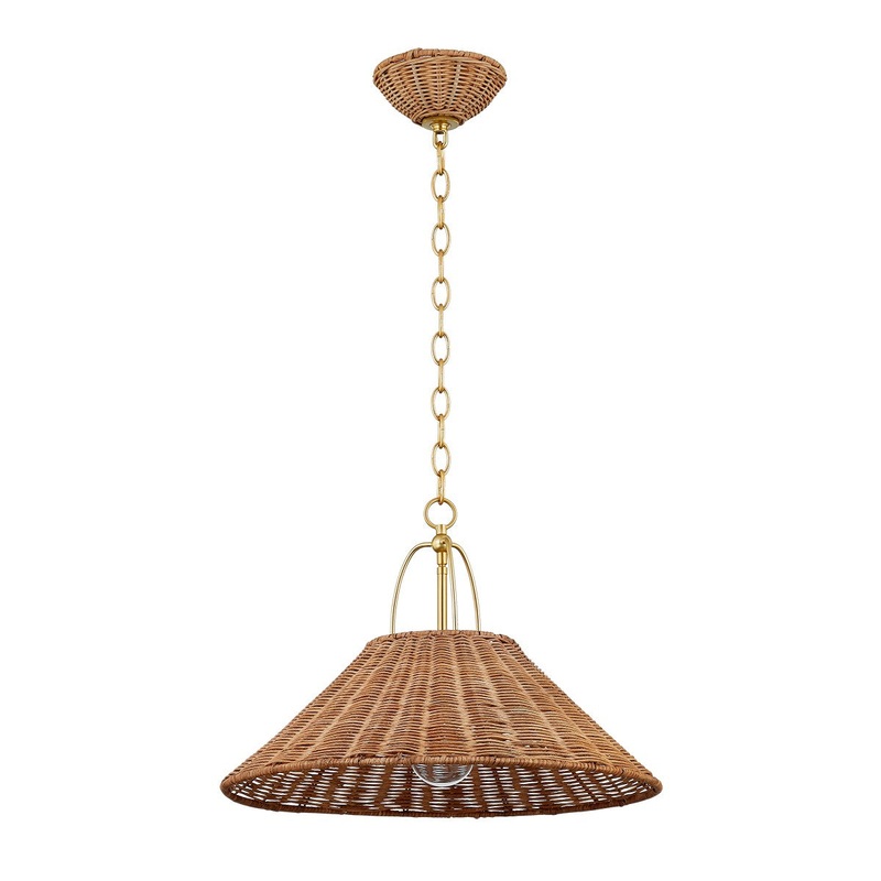 One Light Pendant from the Davida Collection in Aged Brass Finish by Mitzi