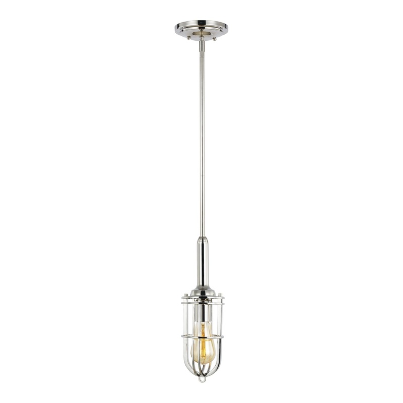 One Light Pendant from the Urban Renewal Collection in Polished Nickel Finish by Generation Lighting