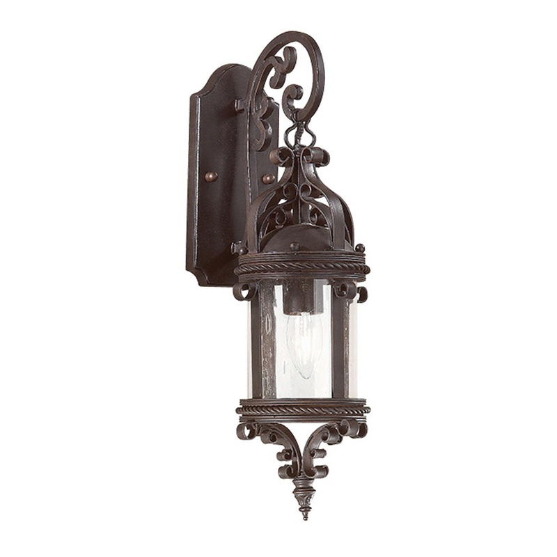 One Light Wall Lantern from the Pamplona Collection in Old Bronze Finish by Troy Lighting