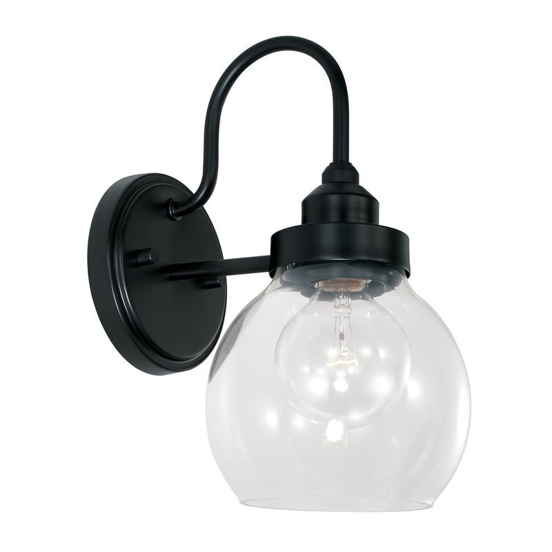 One Light Wall Sconce from the Brecken Collection in Matte Black Finish by Capital Lighting